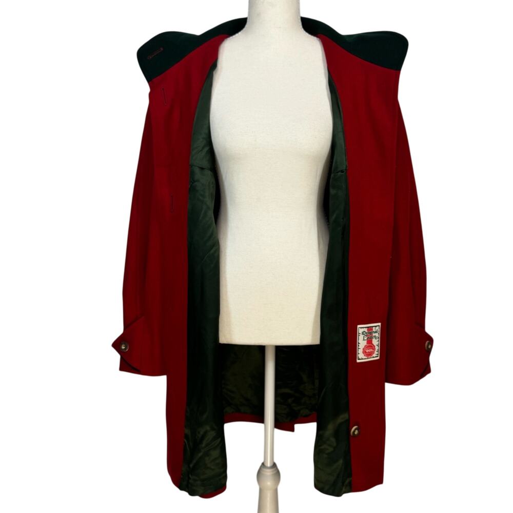 Original VTG Keil Loden München Red Virgin Wool Coat 38 Alpine Bavarian German - Picture 14 of 16